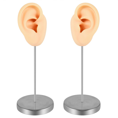 Realistic Soft Silicone Ear Model Practical Ear Studs Display Props Realistic Left and Right Human Ear Mannequin