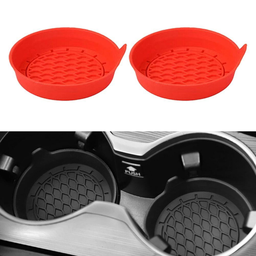 Silicone Car Cup Holder Coaster Non-Slip 2 Pack 962125615579