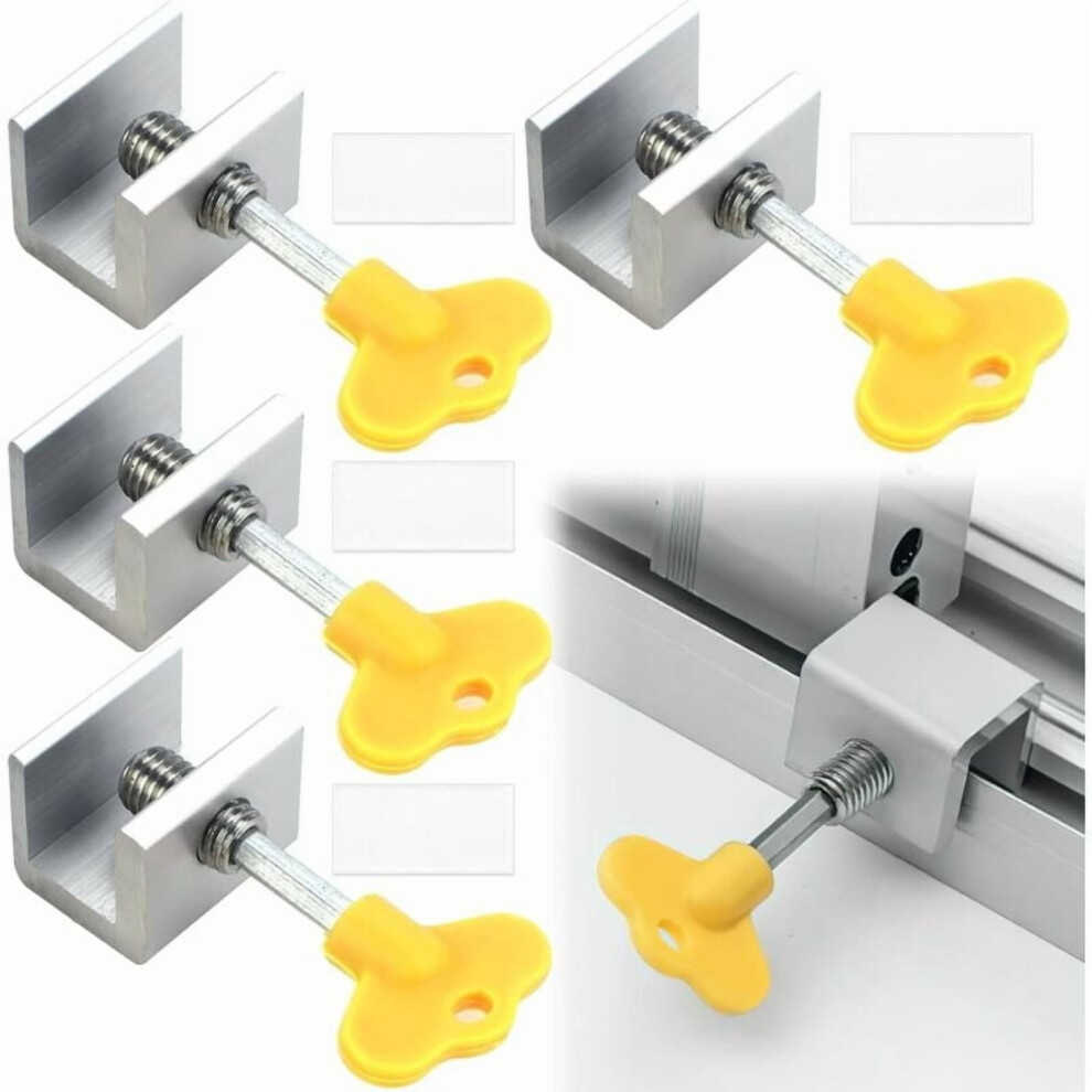 Sliding Window Lock, 4Pcs Sliding Window Locks, Sliding Door Lock Adjustable Window Lock - Reinforced Security In Aluminum Alloy For Your Windows 9557311922398