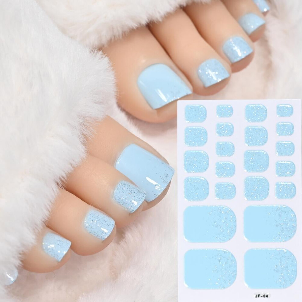 French Black Nail Stickers with Glitter 22 Tips