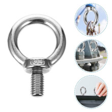 6Pcs Threaded Eye Bolt Lifting Device Parts Stainless Steel for Machinery and Shipbuilding