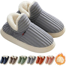 Women's & Men's Winter Warm Plush Slipper Booties, Anti-Slip Indoor/Outdoor Slides – Soft Lined, Thick Sole, Comfortable & Stylish – Compatible