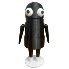 3D Printed Articulated Robot Action Figure, Horror Game Character Collectible Model, Fan Gift, Desktop Toy for Gamers,Black