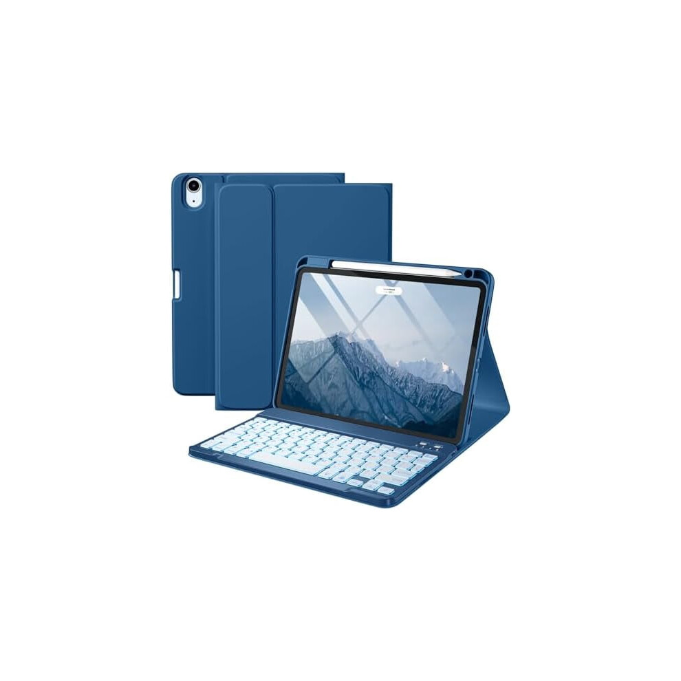 Compatible With Ipad Air 11-Inch (M3/M2, 5Th/4Th Gen) Case With Backlit Detachable Keyboard, Folio Cover & Pencil Holder Â Abyss Blue 9557311926143