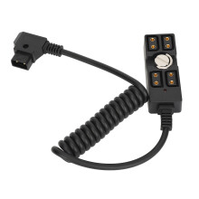 Câble spiralé, répartiteur de prise D mâle vers prise D femelle 4 ports, alimentation pour plusieurs appareils, conception anti-traction,