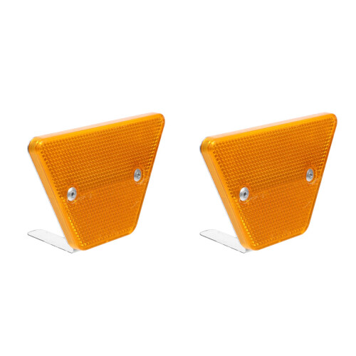 2Pcs Weatherproof Reflective Driveway Markers Yellow Pc Iron Materials