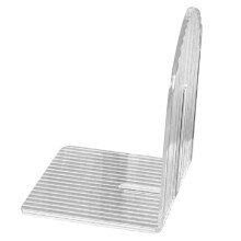 Thickened Acrylic L-Shape Book End Organizer for Home & Office, Transparent Ripple