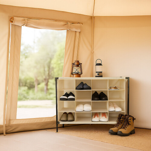 Expandable Camping Shoe Rack - Holds 16 Pairs 1