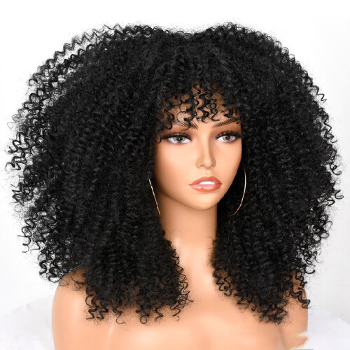(Black) Perruque Synthétique Ondulée Femme