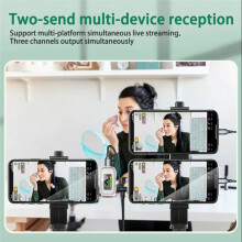 Micro-Cravate Sans Fil 2,4 G avec RéDuction Du Bruit pour TéLéPhone Portable, Microphone D'Enregistrement de Diffusion en Direct Bidirectionnel, B