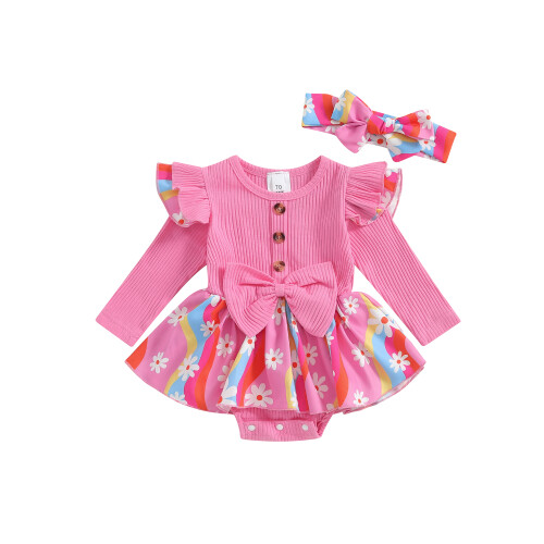 (18-24 Months, Rose Red) Φόρεμα Νεογέννητου Κοριτσιού, Γραμμή Α