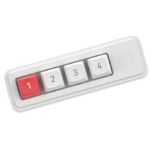 Teclado mecánico para juegos de 4 teclas con teclado pequeño, teclas intercambiables en caliente y puerto USB C con ajuste de iluminación de color.