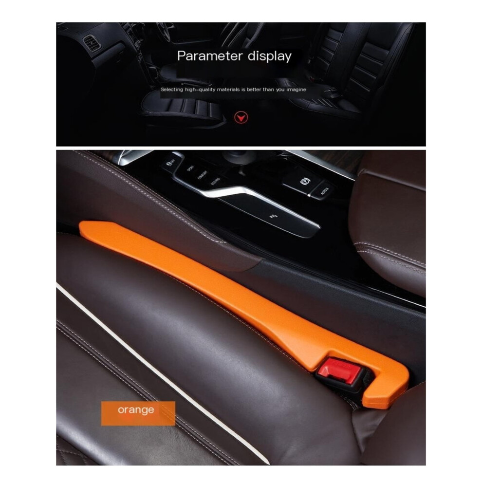 2 Pcs Car Seat Gap Filler Organizer, Universal Auto Interior Accessory Compatible With Most Vehicles, Orange 9551475048833