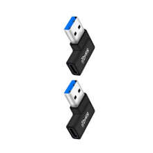 Dvojbalenie 90-stupňového adaptéra USB C na USB 3.0, typ C na USB A (samec/samica) pre rýchlu synchronizáciu a nabíjanie