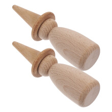 2 Sets unbemalte Holzpuppen mit abnehmbaren Hüten, Bastelfiguren zum Bemalen für Kunstprojekte und Dekorationen