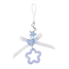 Elegante portachiavi con fiocco a forma di cuore, ciondolo a forma di cuore, grazioso accessorio per zaino, portachiavi, cordino per cellulare.