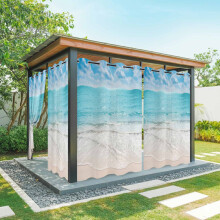 Tende da esterno blu oceano impermeabili con occhielli, 54x108 pollici