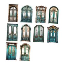 10 stuks decoratieve scrapbookstickers van karton, vintage deurstickerset stijl E