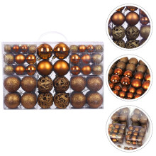 100pcs Ornaments Christmas Balls Pendant Coffee Plastic Decoration for Holiday Atmosphere