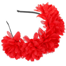 1 diadema roja para boda, hermoso accesorio de tela con forma de flor para el cabello, ideal para ocasiones especiales.
