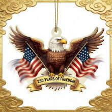 250 Years Ornament – White House Shaped Acrylic Hanging Decor, Patriotic Print, Compatible with History Fans' Collections & Parties