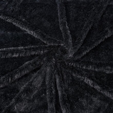 Material textil din blană de pluș neagră, 1 metru  61 inci, fir de 3/4 inci