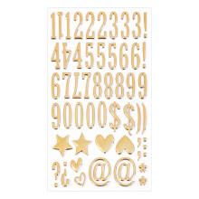 Adesivos de letras douradas 3D, conjunto de adesivos de letras do alfabeto inglês em relevo C3D para artesanato DIY, diários e decoração festiva