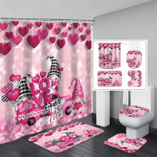 Ensemble de décoration de salle de bain rouge pour la Saint-Valentin (4 pièces)