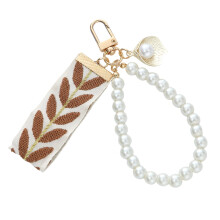 Porte-clés perles et alliage pour femme, accessoire porte-clés perlé pour sacs à main et occasions spéciales