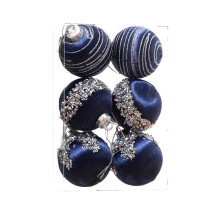 6 stuks 3,15 inch onbreekbare PVC kerstballen voor de kerstboom, feestdecoratie – Geschikt voor kerstbomen