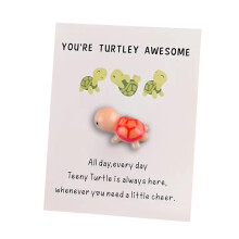 Mini tortuga de bolsillo para abrazar: "Eres genial como una tortuga", regalo inspirador con tarjeta, recuerdo de fiesta de San Valentín y para el
