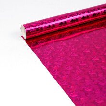 Holografisches rosa Geschenkpapier, 43 cm x 10 m, doppelseitig, abstraktes Design – für alle Verpackungsbedürfnisse geeignet