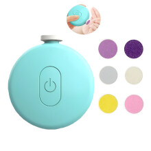 ACDANC Elektrische babynageltrimmer met 6 slijppads voor knippen, lakken, babyverzorgingsset, nagelvijl voor pasgeborenen en peuters (blauw)