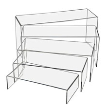 Présentoirs à plusieurs niveaux en acrylique transparent (5 pièces) pour parfums, idéaux pour la vente au détail, la maison et le bureau.