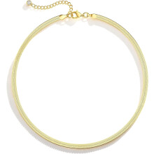 Collana Moodear in oro per donna – Girocollo a maglia cubana a spina di pesce spessa, ipoallergenico e inossidabile