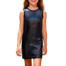 Girls Sparkly Sequins Mini Dress Sleeveless Slim Fit for
