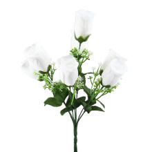 Realistisch boeket van kunstmatige zijden rozen, 43 cm (17 inch) nepbloemen voor bruiloft, thuis, Valentijnsdag, feest, begraafplaats – 1 stuk