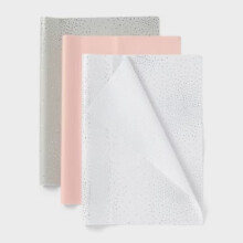 20 vellen cadeaupapier met foliestippen, grijs/roze/wit. Cadeaupapier voor alle gelegenheden.