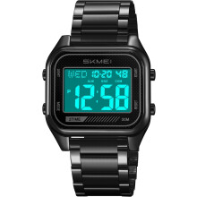 Orologio digitale da uomo con retroilluminazione EL, ideale per affari, sport e ambito militare, impermeabile.