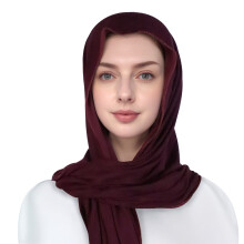 AWZXDE Dameshoofddoek met rand en aantrekmodel, effen hoofddoek voor dames, makkelijke sjaal met één laag voor dagelijks gebruik.