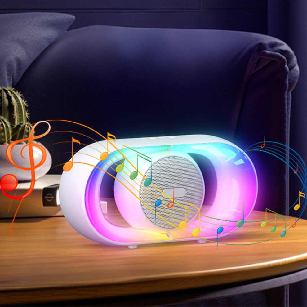 Rgb Bluetooth 5.3 Speaker With Wide Sound, Low Latency, 20H Play, Portable Desktop Speaker Â Abs White 9482828624230