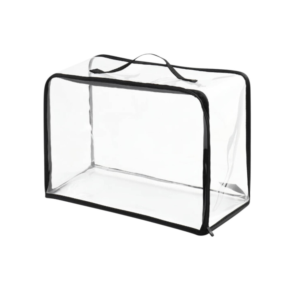 Transparent Large Capacity Cosmetic Bag,Travel Cosmetic Storage Bag with Handle,Portable Zipper Cosmetic Bag with Compartments for Women(C)