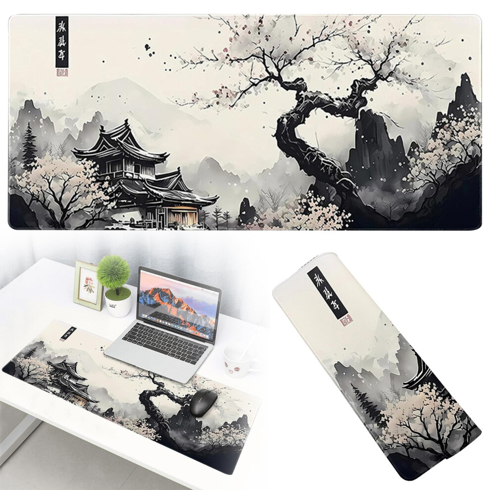 And Cherry Blossom Tree Mouse Pad/Desk Mat Black/White 9482828624537