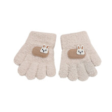 AWZXDE Toddler Bunny Gloves, Warm Thermal 5-Finger Mittens for Boys & Girls 1-3 Years, Beige – Compatible with Winter Wear