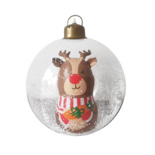 Boule de Noël gonflable de 61 cm (24 pouces) pour l'extérieur – Décoration pour cour, jardin, porche et fenêtre, compatible avec un gonfleur