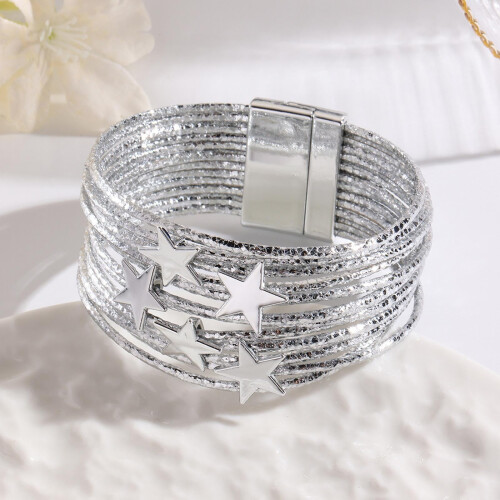 Y2K-Stern-Mehrschicht-Lederarmband