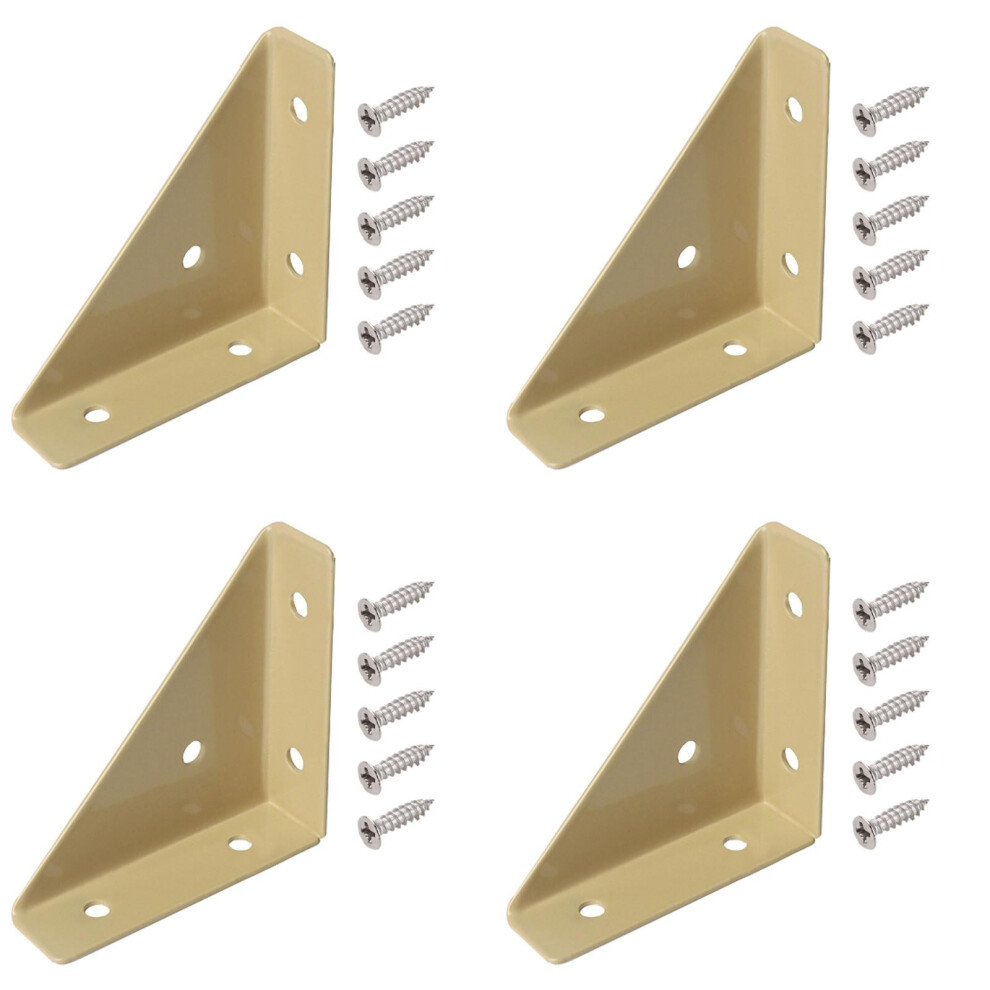 2.6" Triangle Corner Braces (4-Pack) Â Metal Angle Shelf Connectors With Screws For Wood Shelves, Furniture, Bookshelves, Beds, Tables, Cabinets, 9482828626197
