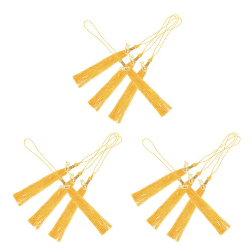 12Pièces Pompons Dorés De Graduation En Polyester Accessoires Créatifs