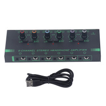 Amplificatore per cuffie con controllo mono e stereo, mixer audio a 6 canali con basso rumore per prestazioni di qualità da studio.