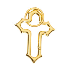 Karabiner-Schlüsselanhänger aus Legierung, Kreuzdesign, Silber/Gold